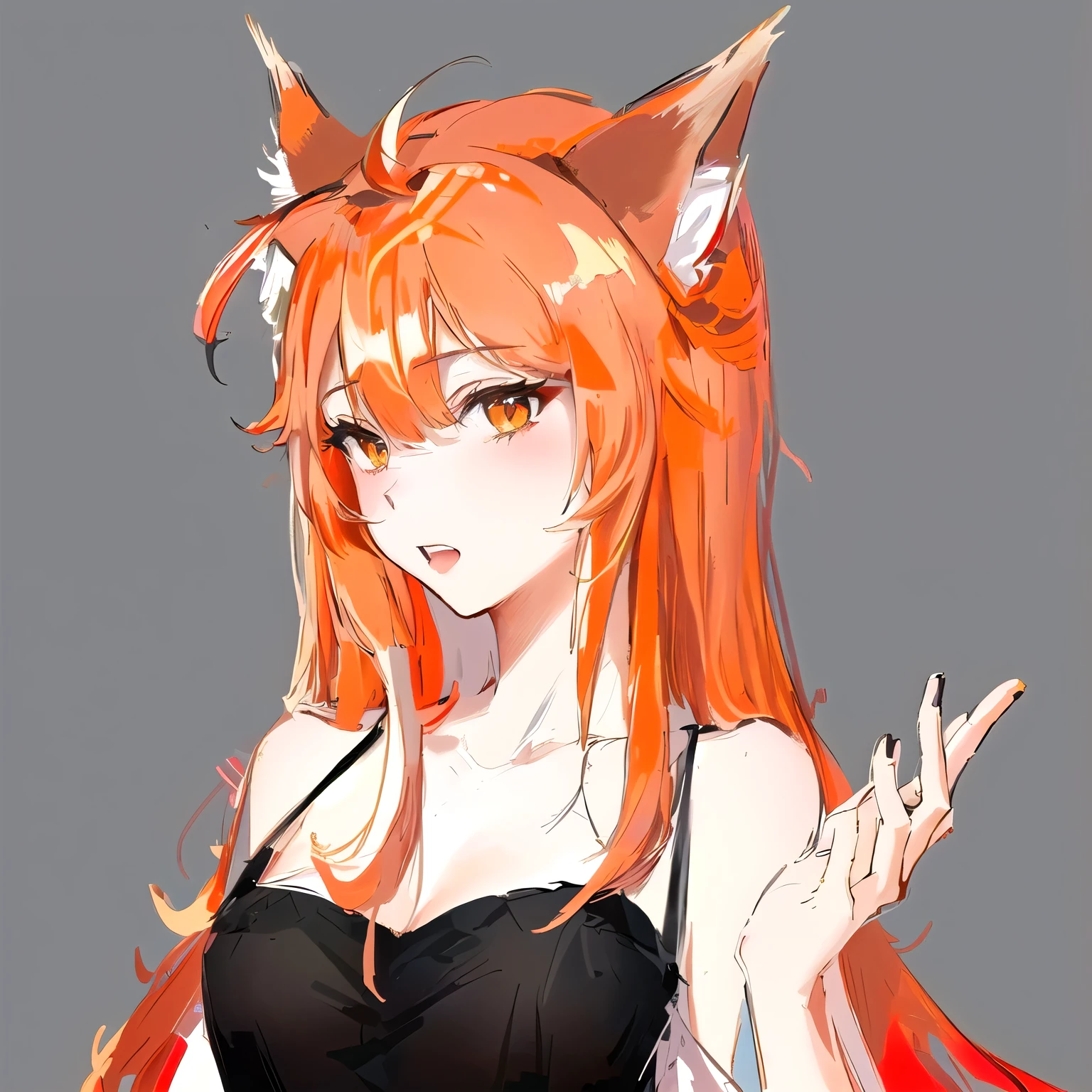 Red-haired cat-eared anime girl posing for photos, Holo is a wolf girl, Holographic If It Was A Wolf Girl, Beautiful fox lady, Fox and bush, girl with Fox ears, Fox ears, Produced in collaboration with Anime Painter Studio, In the anime painter studio, Anime girl with cat ears, Fox ears illustration, Fox Girl, OC Committee
