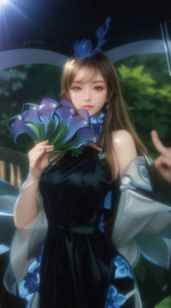 A field of blooming blue hydrangea flowers, lush green foliage, sunlight filtering through the petals, tranquil atmosphere, beautiful detailed petals, soft focus, cinematic lighting, photorealistic, 8k, best quality, masterpiece