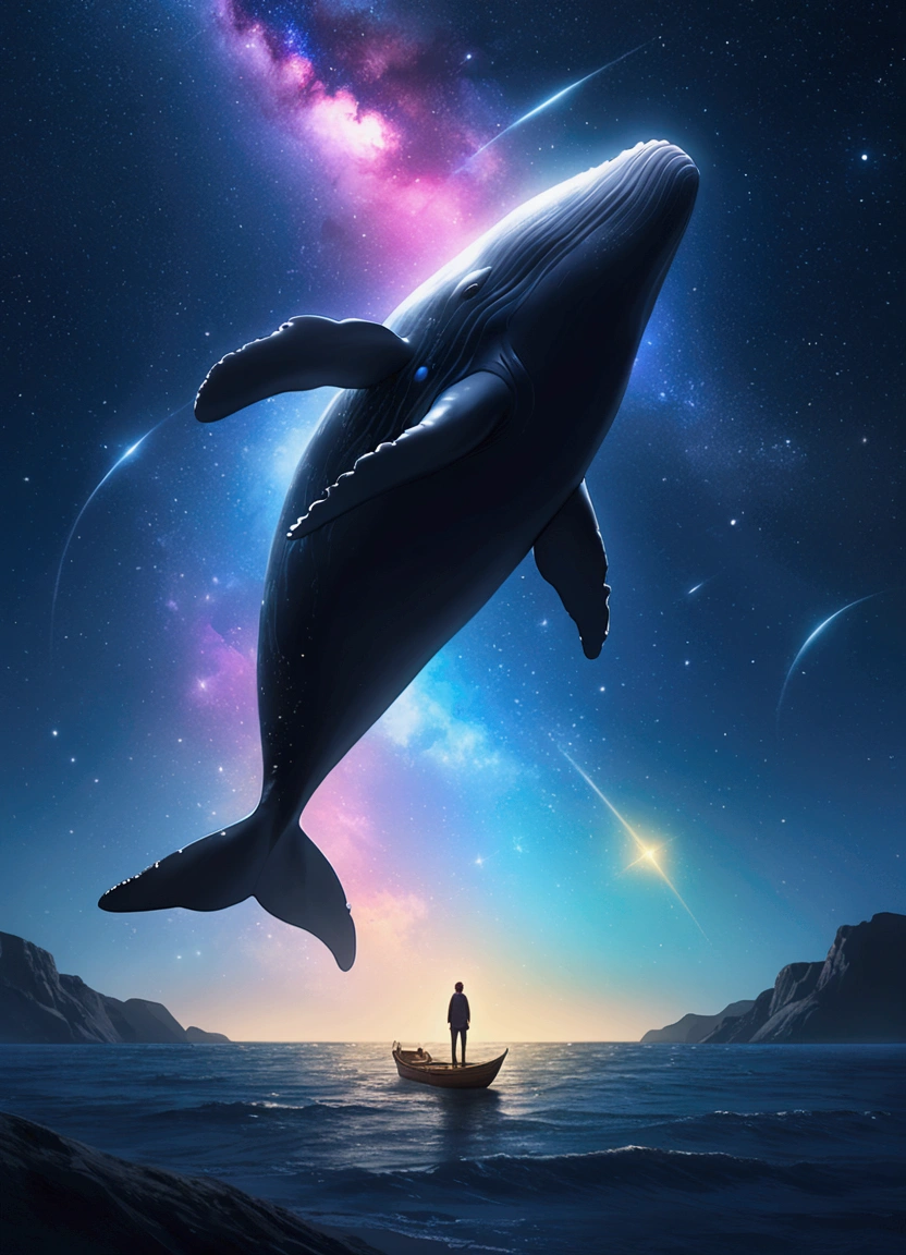 (Flying Whale), nestled in a colorful hidden nook between the sheer, multi-colored, colorful the misty wind creating an ethereal background, full body, award-winning, cinematic still, emotional, vignette, dynamic, vivid, (masterpiece, best quality, Professional, perfect composition, very aesthetic, absurdres, ultra-detailed, intricate details:1.3)