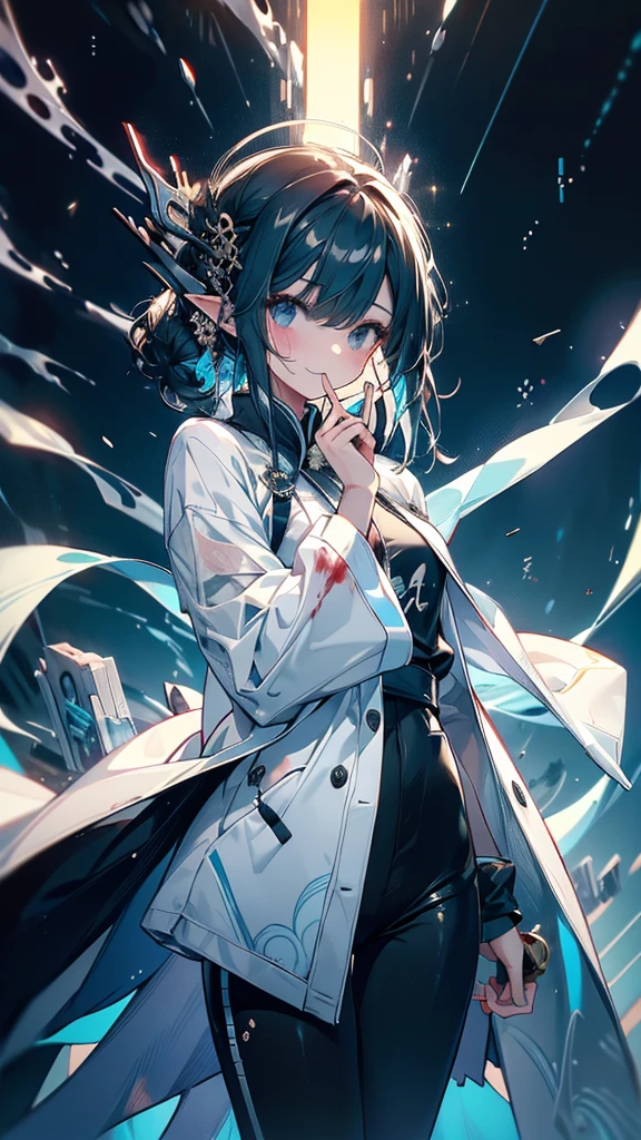 girl,Diamond Dragon Horn,Crystalline hair,由欧泊石构成of双手,镜子一般of风衣,Milky white dragon tail,madman,Crystal Dragon,Elf ears,Sanhua,alchemy,Sea Monster,Holy See,Chiquita, 巨大of乳房乳沟,Poor milk quality,,白发红Eye,Smooth skin,,As weak as a kitten,精美of, 很cute,Beautiful,病态of,cute,虚弱of,贞洁of,幼稚of,Small and beautiful,The Wind of the Future,change,White headphones,Equipped with white unknown instrument,Dark blue lines extending to the hands and neck,Black sneakers,Black leggings,Black Gloves,Leg ring,Ribbon,Grey shirt,A black trench coat,Black cowboy hat,abyss,周围有未知of怪物,Bone,Tentacles,Eye,shell,Fluorescence,Middle School and Primary School,Deep Sea Hunter,The bloody scene,十几岁ofgirl, 巨大of乳房乳沟,,Black sweatpants,Black sweatshirt,Black bag,深褐色of头发,红Eye睛,阴暗of,生病of,madman,Smiling,The bloody scene,Bone匕首,White sneakers,of,kill,Violence,Angiotensin converting enzyme,Sissy,,cute,As weak as a kitten,Middle School and Primary School,City,The Wind of the Future,artwork,masterpiece,mystery。白头发ofgirl。Detailed background。近未来のサイバースーツを着た白头发ofgirlが戦闘体勢に入っているシーン。背后是未来City和霓虹灯of全息图.。