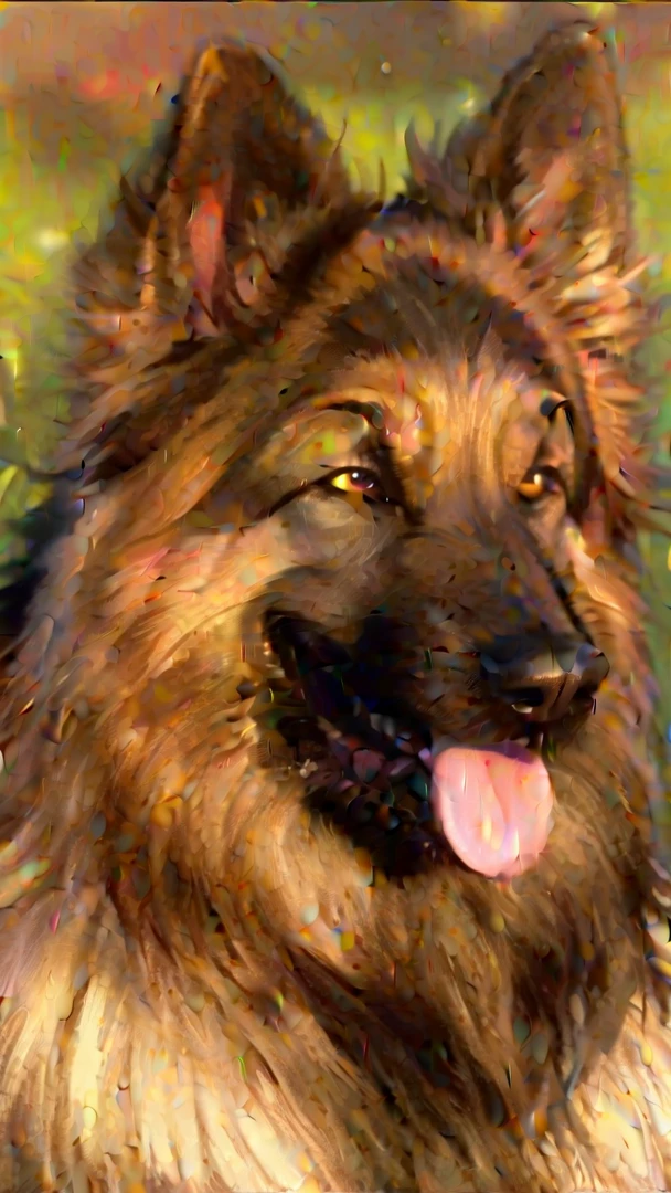  A cartoon illustration of an anthropomorphic Cheshire Dog with white fur and black hair, grinning big at the viewer. In the style of Marc Simonetti, in the style of Tove Jansson and in the Disney Pixar style. 