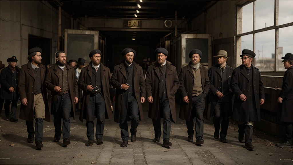 Solados in a revolution all with the look of a thousand yards oil painting