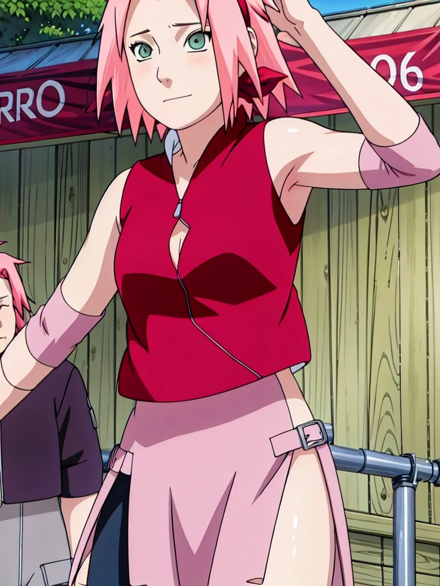 Sakura Haruno nude,wide hips,abdomen,sexy ,Show your armpits,IPST, naked,Torn shirt,far corner,sleep, Behind the bed,open shirt,nipple