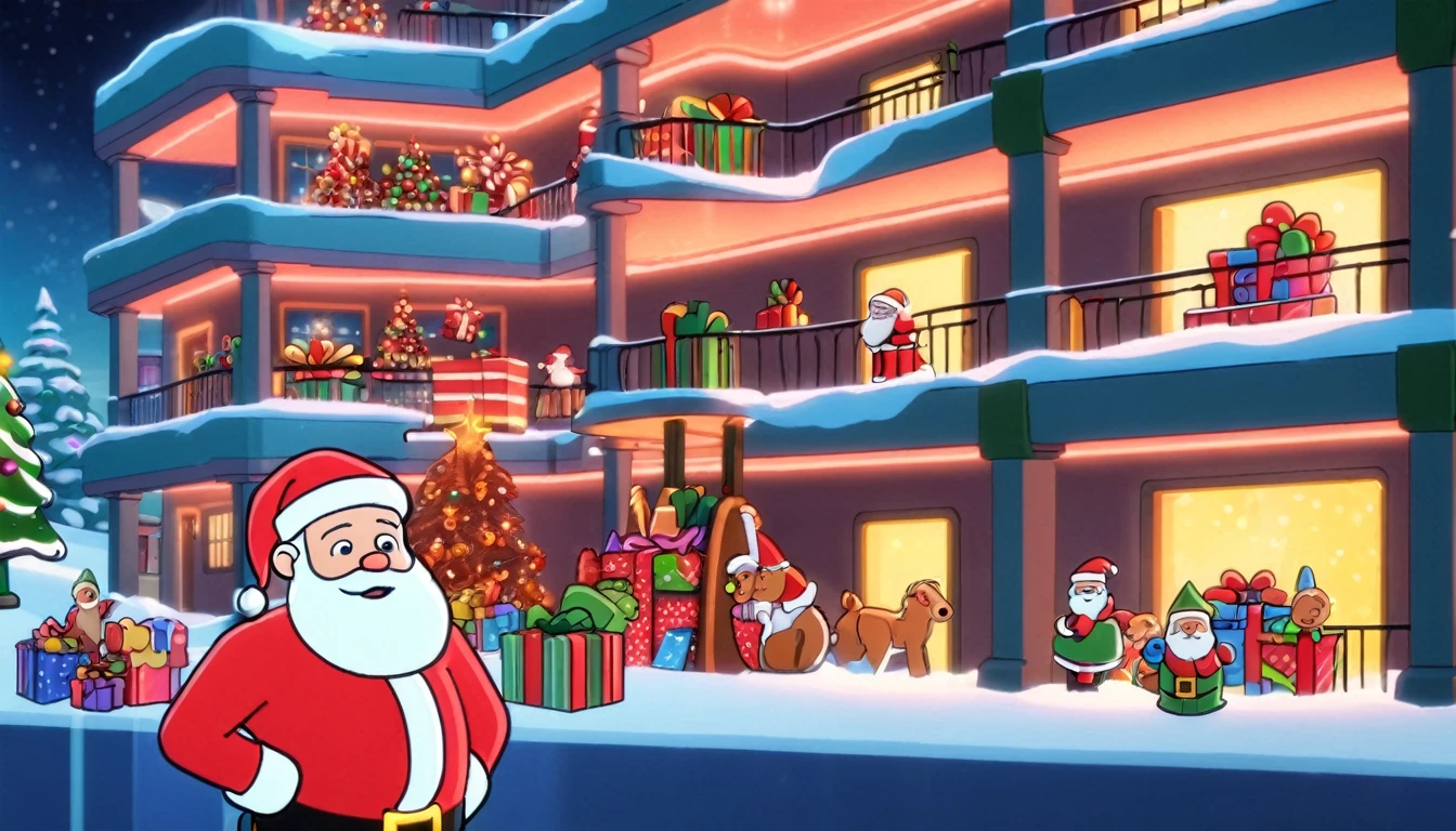 Christmas, Santa Claus, Toy factory, wide shot, no human, no animals, masterpiece,beautiful, 8k.