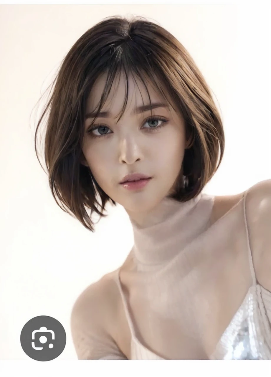 (Realistic, photo-Realistic:1.37), (masterpiece), (Highest quality:1.4), (Ultra-high resolution:1.2),(RAW Photos:1.2), (Sharp focus:1.3), (Face Focus:1.2), Vivid details, hyperRealistic, elegant,cute,cute,(1 female, alone),Inverted Bob, bangs,Amethyst Hair,black eye,
Long eyelashes,(smile),((loose turtleneck sweater):1.37),
Small breasts,
break
park,it's snowing, Simple Background, ((night,Bokeh):1.37),