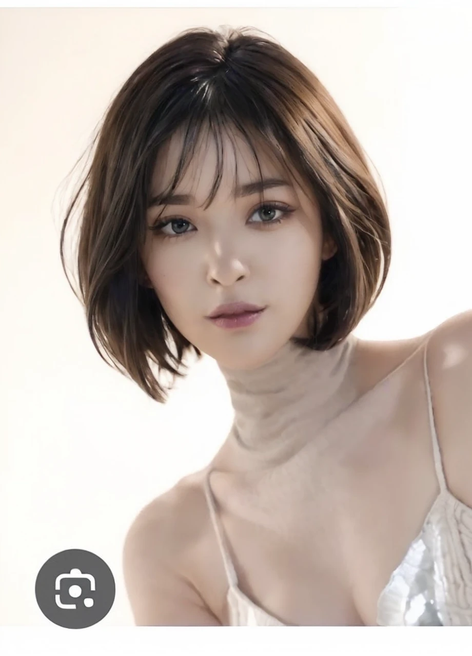 (Realistic, photo-Realistic:1.37), (masterpiece), (Highest quality:1.4), (Ultra-high resolution:1.2),(RAW Photos:1.2), (Sharp focus:1.3), (Face Focus:1.2), Vivid details, hyperRealistic, elegant,cute,cute,(1 female, alone),Inverted Bob, bangs,Amethyst Hair,black eye,
Long eyelashes,(smile),I wear clothes((black loose turtleneck sweater):1.37),
Small breasts,
garden,it's snowing, Simple Background, ((night,Bokeh):1.37),