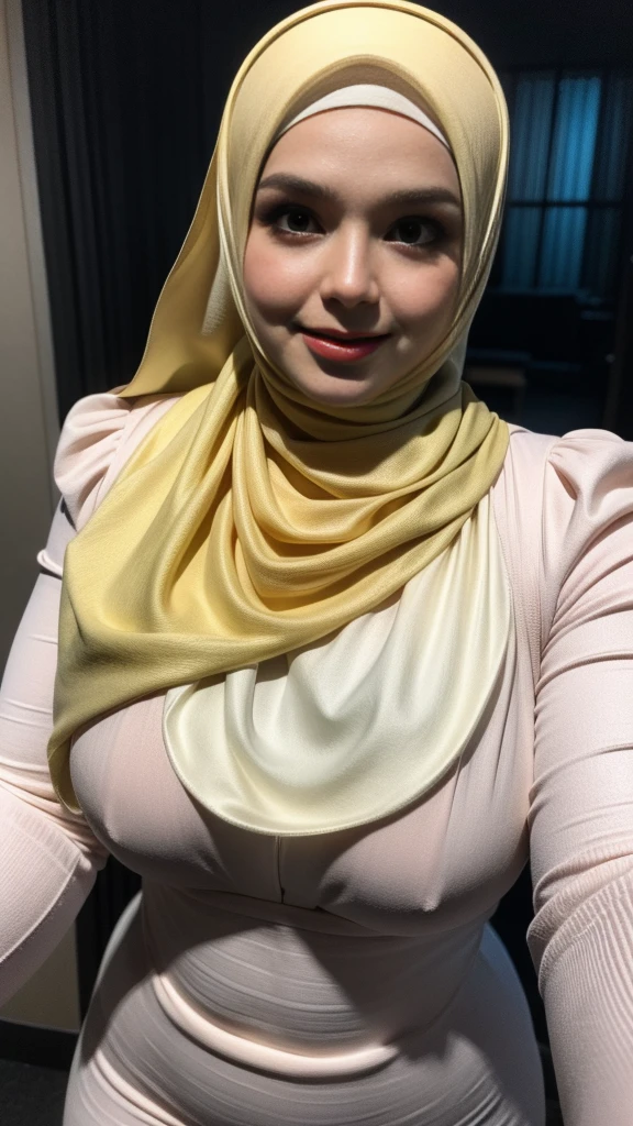 (best quality,4k,8k,highres,masterpiece:1.2),ultra-detailed,(realistic,photorealistic,7), portraits, beautiful hijabis milf completely nude, busty white skin, perfect body, hourglass figure, selfie, detailed face, mesmerizing eyes, luscious lips, long eyelashes, sexy, stylish hijab, natural lighting, vibrant colors, huge breasts, curvy body 