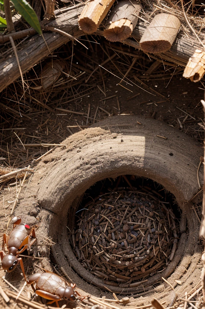 Ants are making nests
