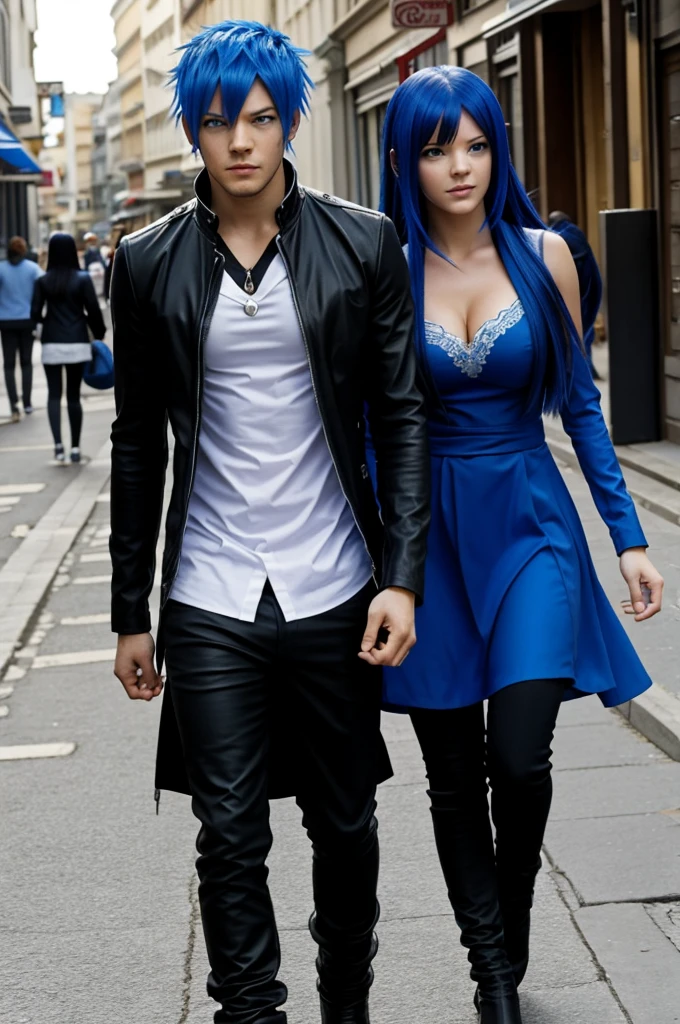 Jellal and Erza in the street