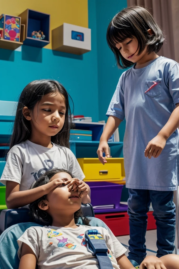 Children living in a future simulation on drugs