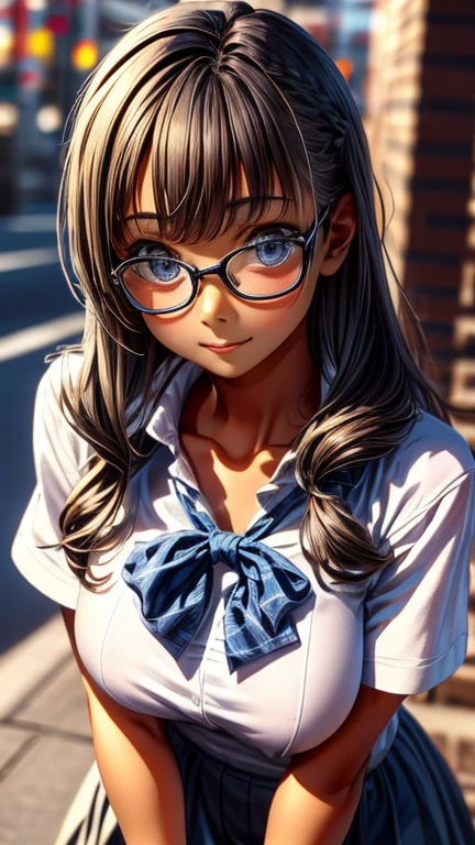View your viewers,Leaning forward,(Random cute clothes),(Random Animation Pose),(Thin type),(Large Breasts),(Random Hairstyles),(Best image quality, (8k), Ultra-realistic, 最high quality, high quality, High resolution, high qualityの質感, Attention to detail, Beautiful details, Fine details, Highly detailed CG, Detailed Texture, Realistic facial expressions, masterpiece, in front),(Wear glasses:1.1)