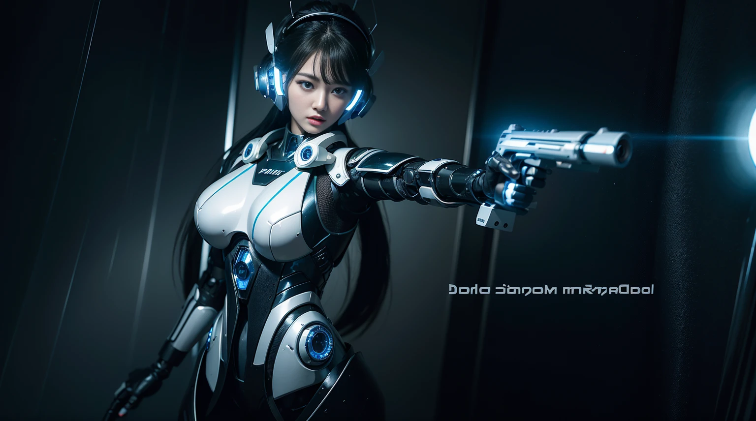 Super Detail, High Detail, high quality, best quality, High resolution，A robot policewoman，Beautiful female robot,beautiful clear face(Rain waves_haneame：1.5)，mechanically constructed body，Combat style machine armor，High-tech armor