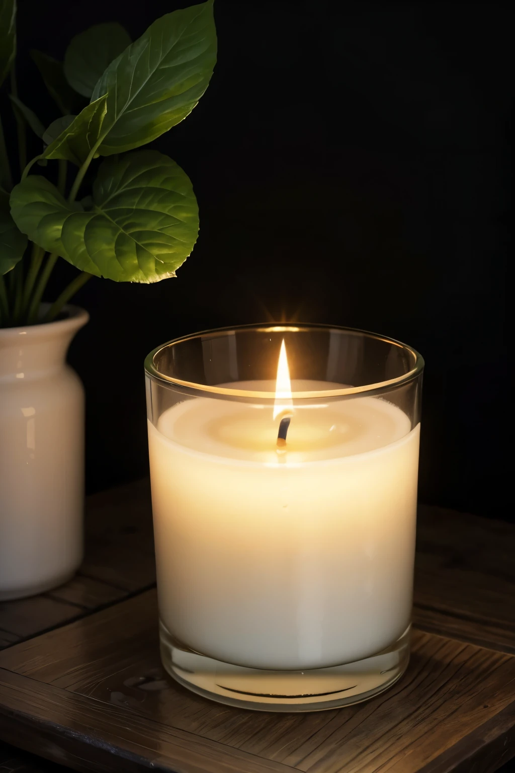 Candle illuminating the environment