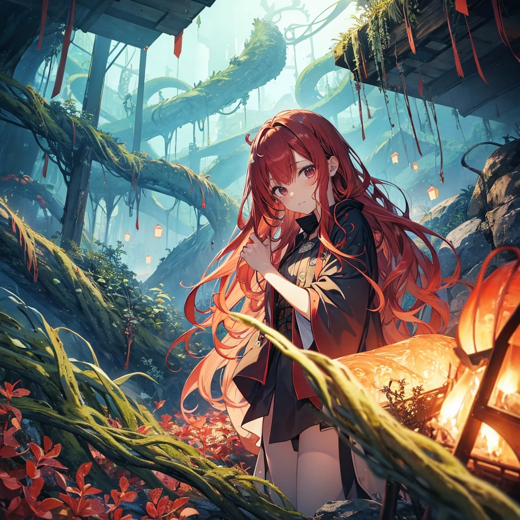 Tentacles、Tentaclesの魔物、Inside the cave、I'm damp、何本ものTentacles、Wavy、Feeling unwell、Red Hair、that'Slimy、At the mysterious lake、muddy lake、Green Lake、green water、Water Drop、constrained