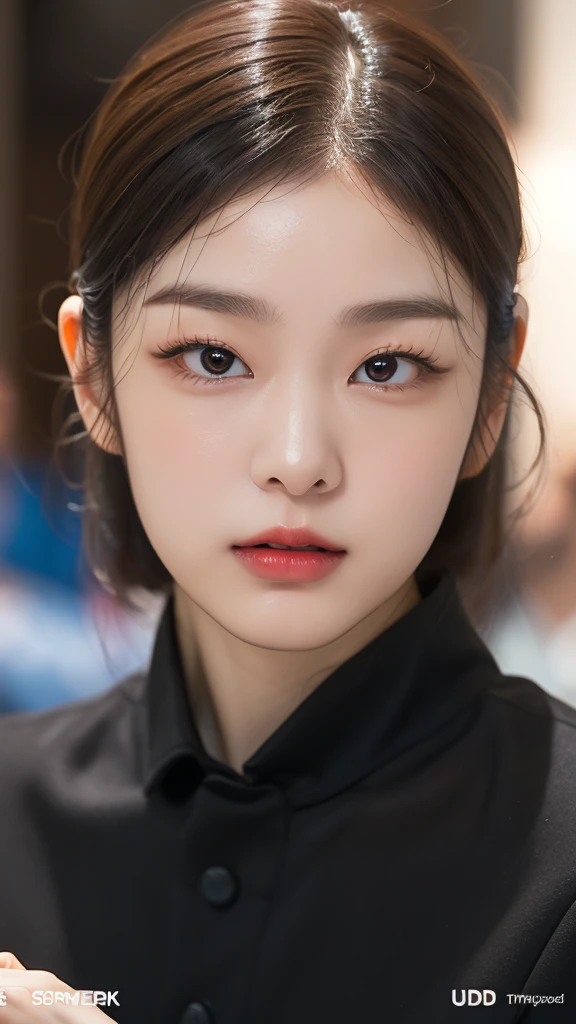 tmasterpiece,1 Korean girl，realisticlying，8K  UHD，high high quality，in the background bokeh, spider-man black suit，Spidey，Clothes wrap around the whole body，Tight clothing，Abs contour，Short black hair，s the perfect face，shining face，Ultra-clear face，Elaborate Eyes，idoly