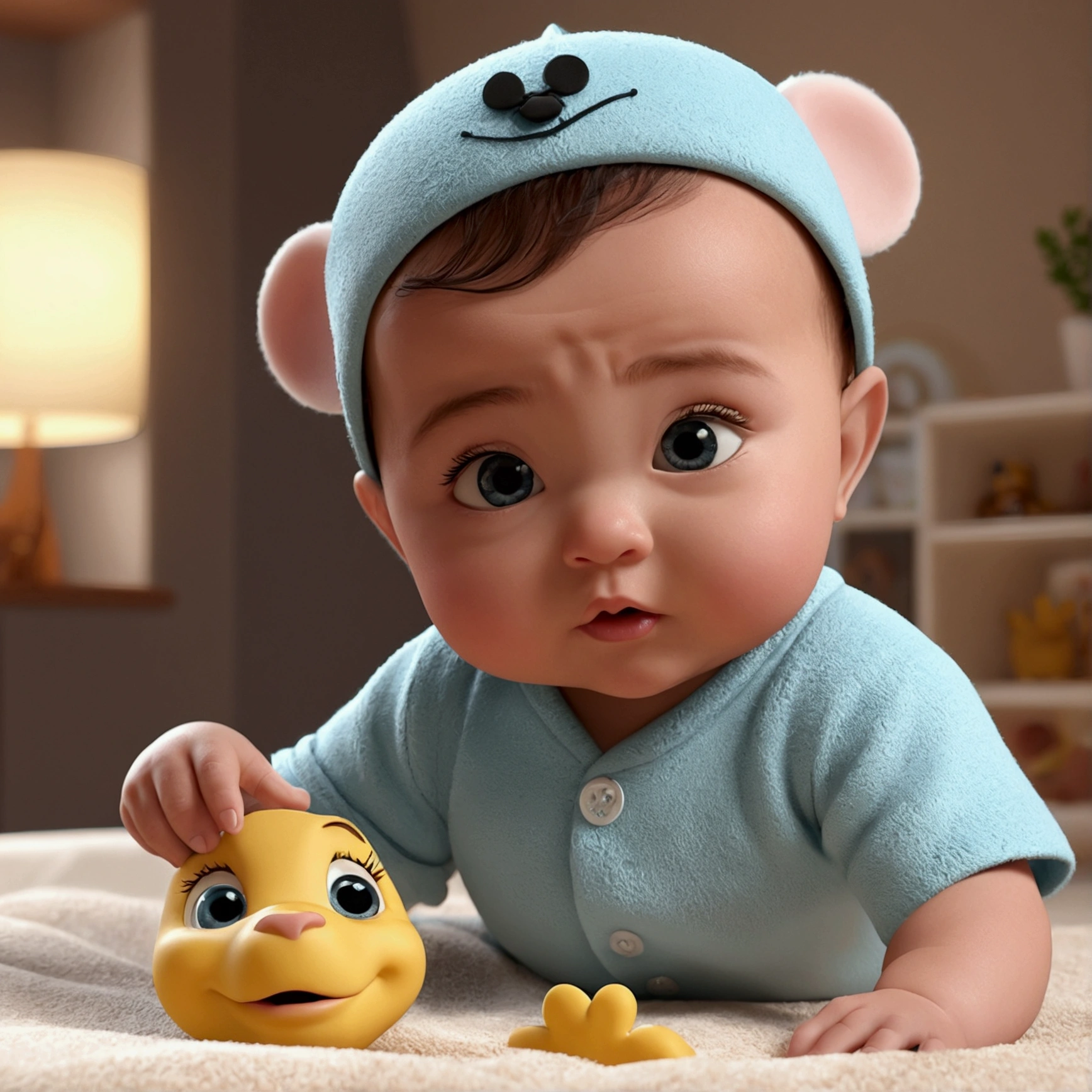 Create a cute baby, Disney, 3D, 8k