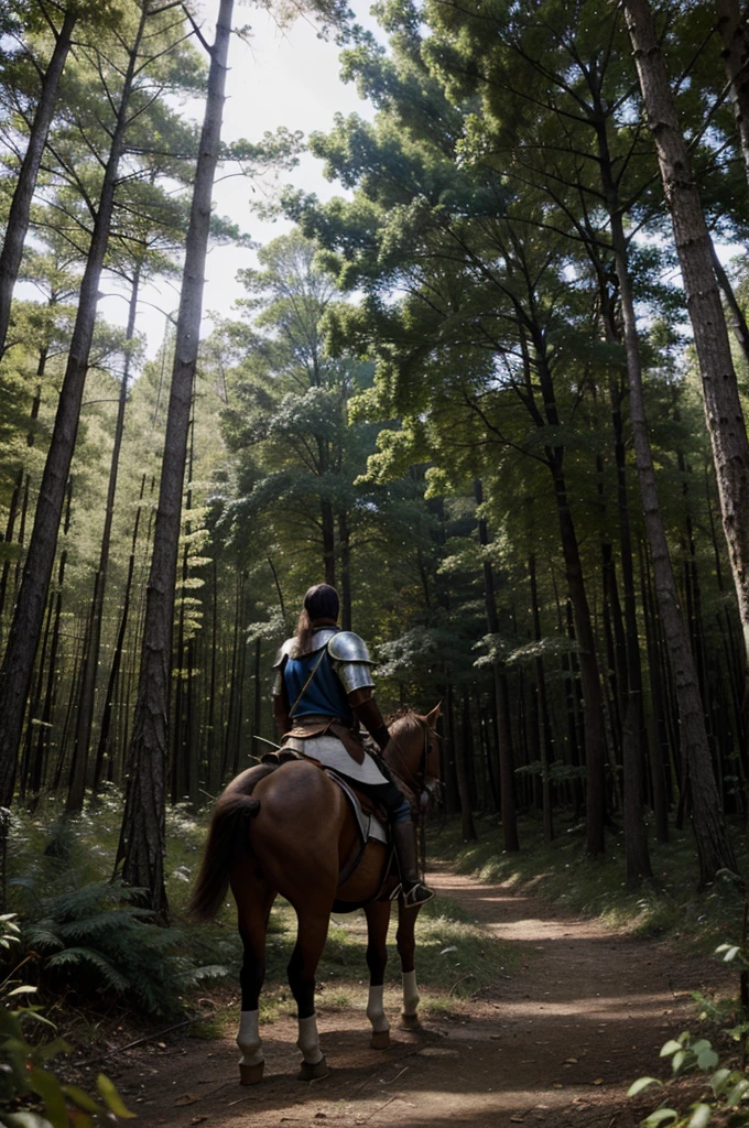 a forest with a knight