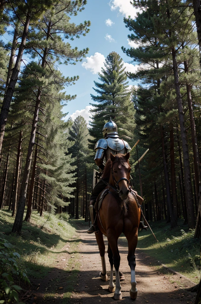  a forest with a knight