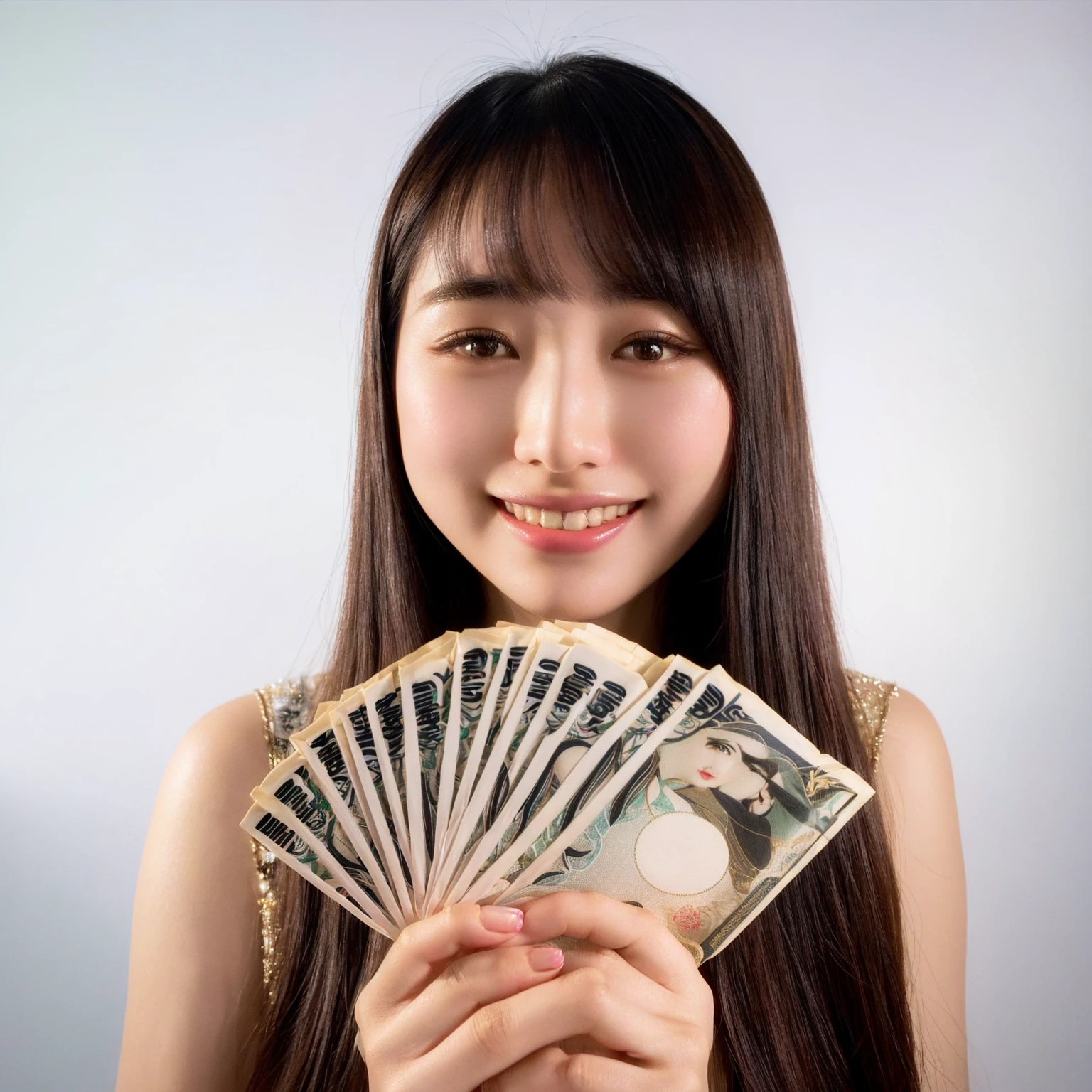 Arabian woman holding money fan in her hand, a young Asian woman, young Asian woman, portrait of a Japanese teen, young Asian Girl, an Asian woman, Young and pretty Asian face, Japanese woman, Asian Girl, nationality : Japanese, Asian woman, portrait of a Japanese girl, of a youthful Japanese girl, bill, beautiful young Asian woman