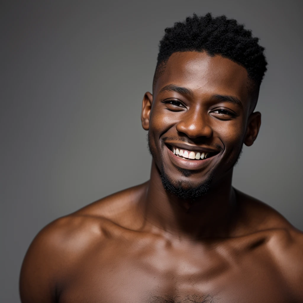 naked man, hunk, armpit hair, muscle, dick out, black skin tone