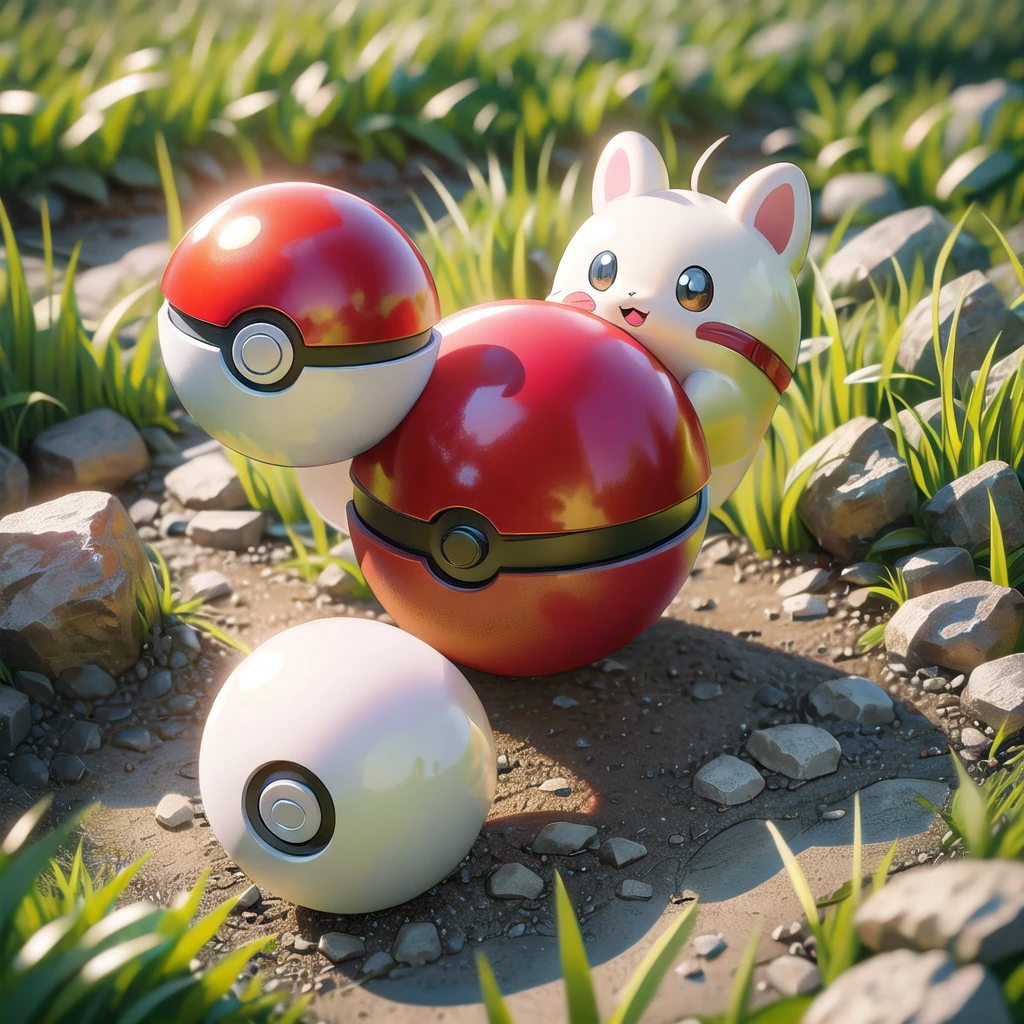 (figure, Highest quality, masterpiece, Official Art:1.1), Pokéball, Grass floor