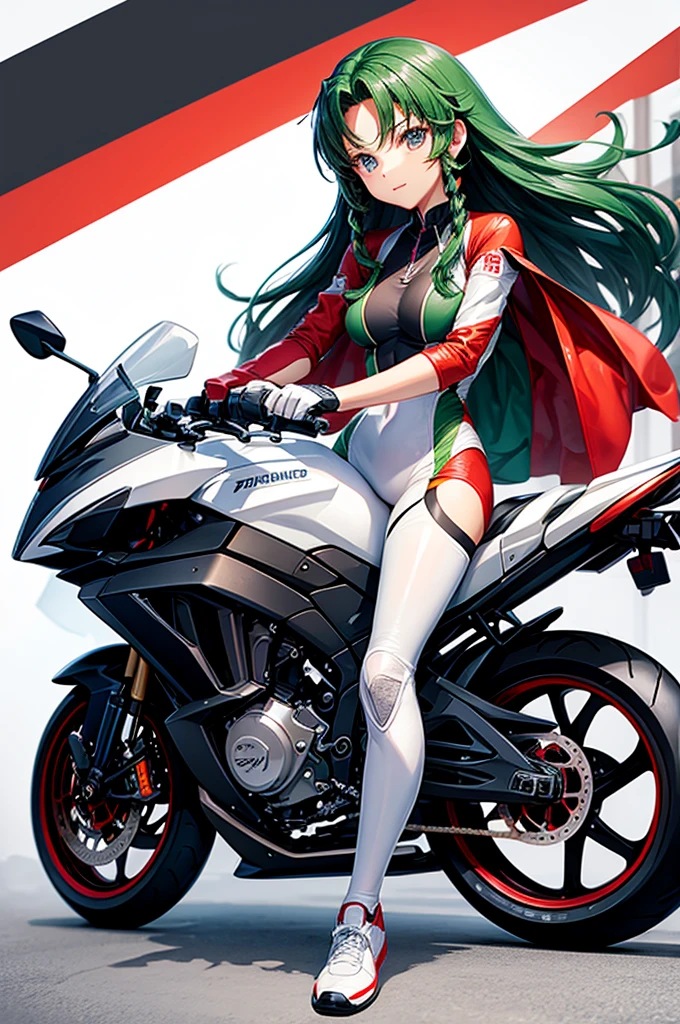 Riding a super sports bike Hong Meiling White background For stickers