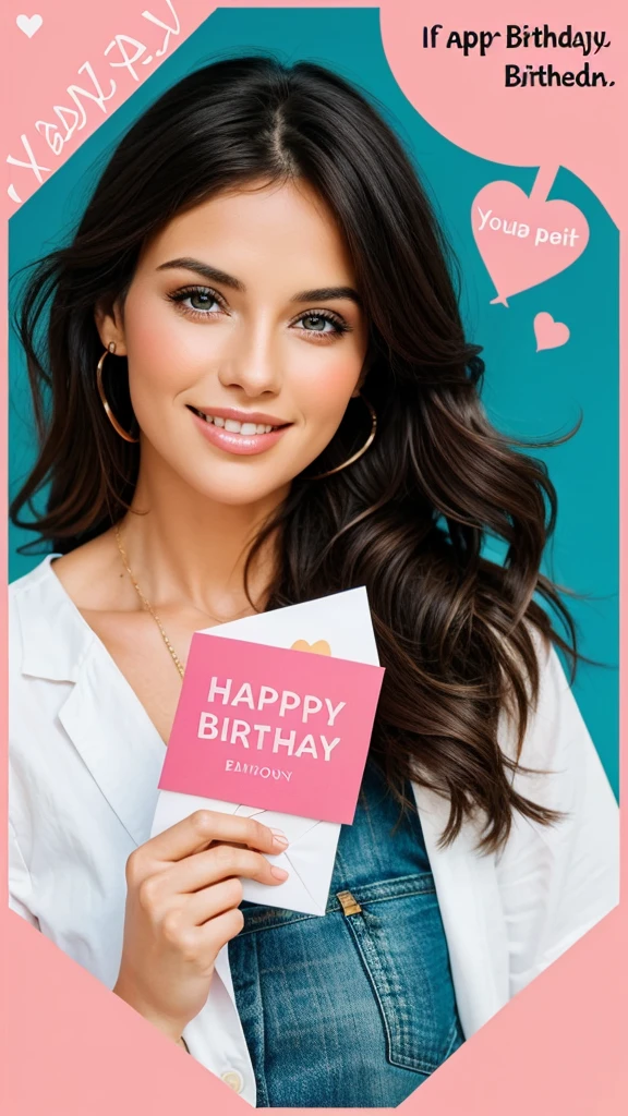 Generate birthday greetings card for a beautiful woman and kind heart which is inspirational and best with best life quotes on it without female photo