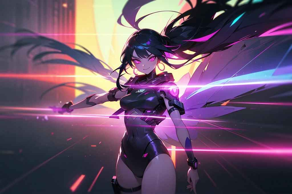 (masterpiece, top quality, best quality, official art, beautiful and aesthetic:1.2), girl, attack of the titans anime style with many colors, extreme detailed,highest detailed, optical mixing, playful patterns, lively texture, unique visual effect