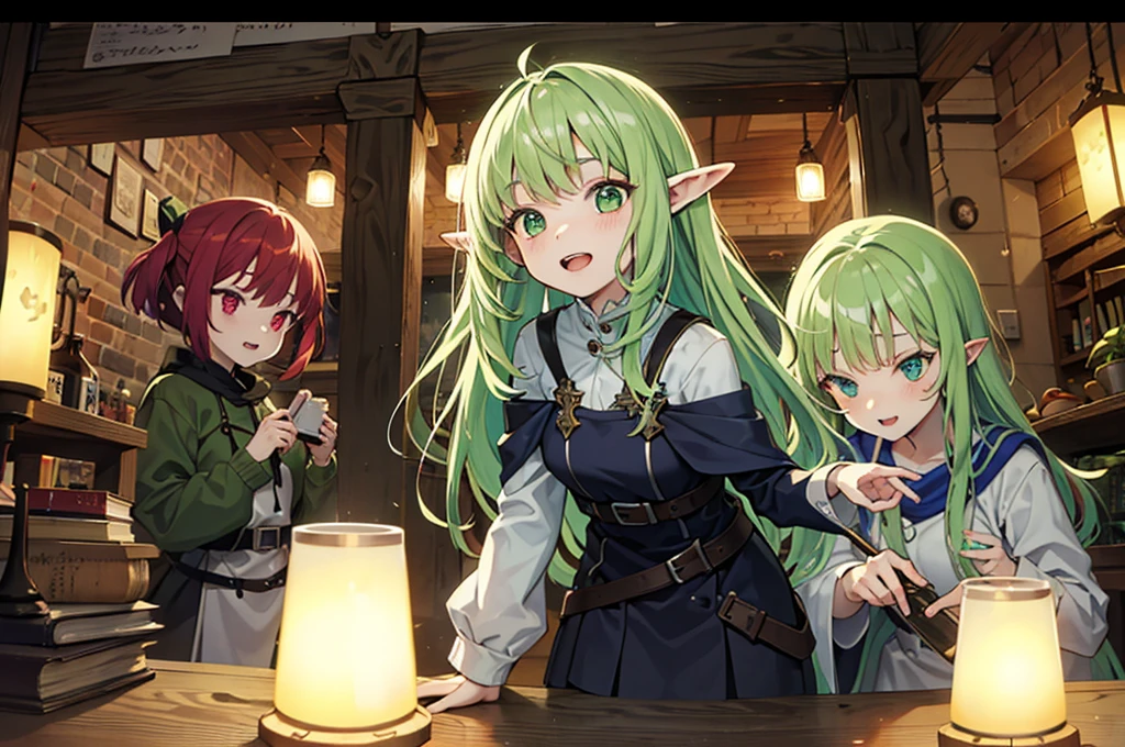 Group of Goblin Women, Medieval Anime Style, Adventurous, Light Green Skin