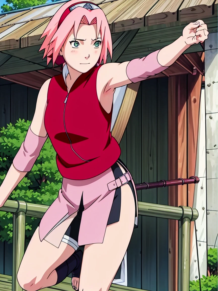 ซากุระ ฮารุโนะ naked,wide hips,abdomen,sexy ,Show your armpits,jump,On the tree,IPST, naked,Torn shirt,blushing,sexually aroused, In the forest,open shirt,nipple,pink nipples,full body