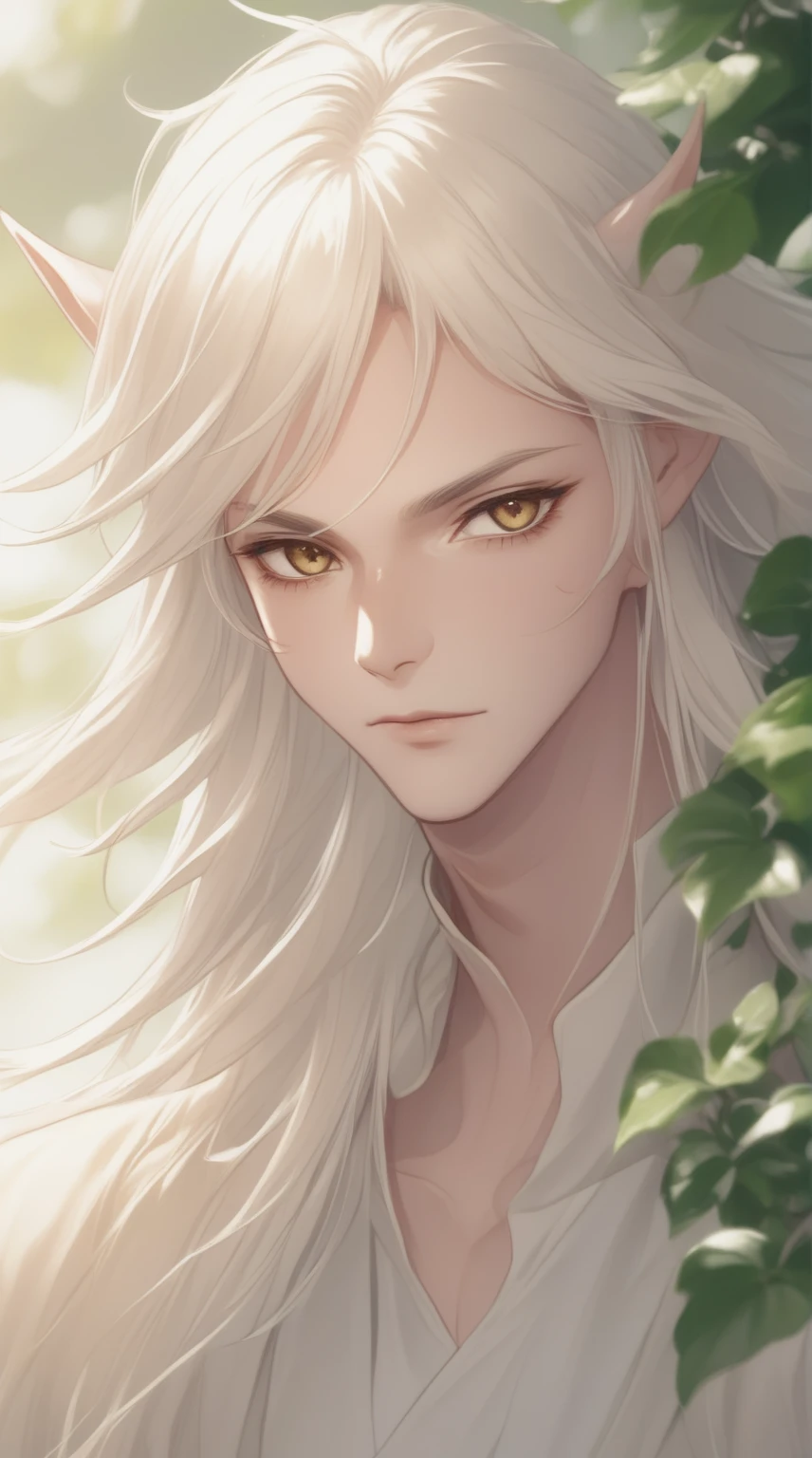 anime, the legend of Zeolite, Zeolite the legend of Zeolite, Zeolite the legend of Zeolite, Zeolite, 美しい男性Elf, a portrait of 男性のElf, 男性のElf, Elfの肖像画, 彼女はElfの耳と金色の目をしている, Elf, Elf male, Elf character with smirk