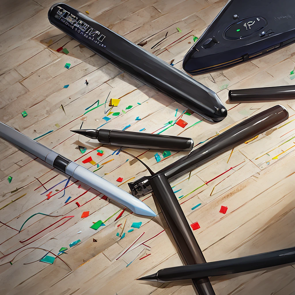 The number 23 is written large in the center,Pens and papers scattered around,detailed,超detailed