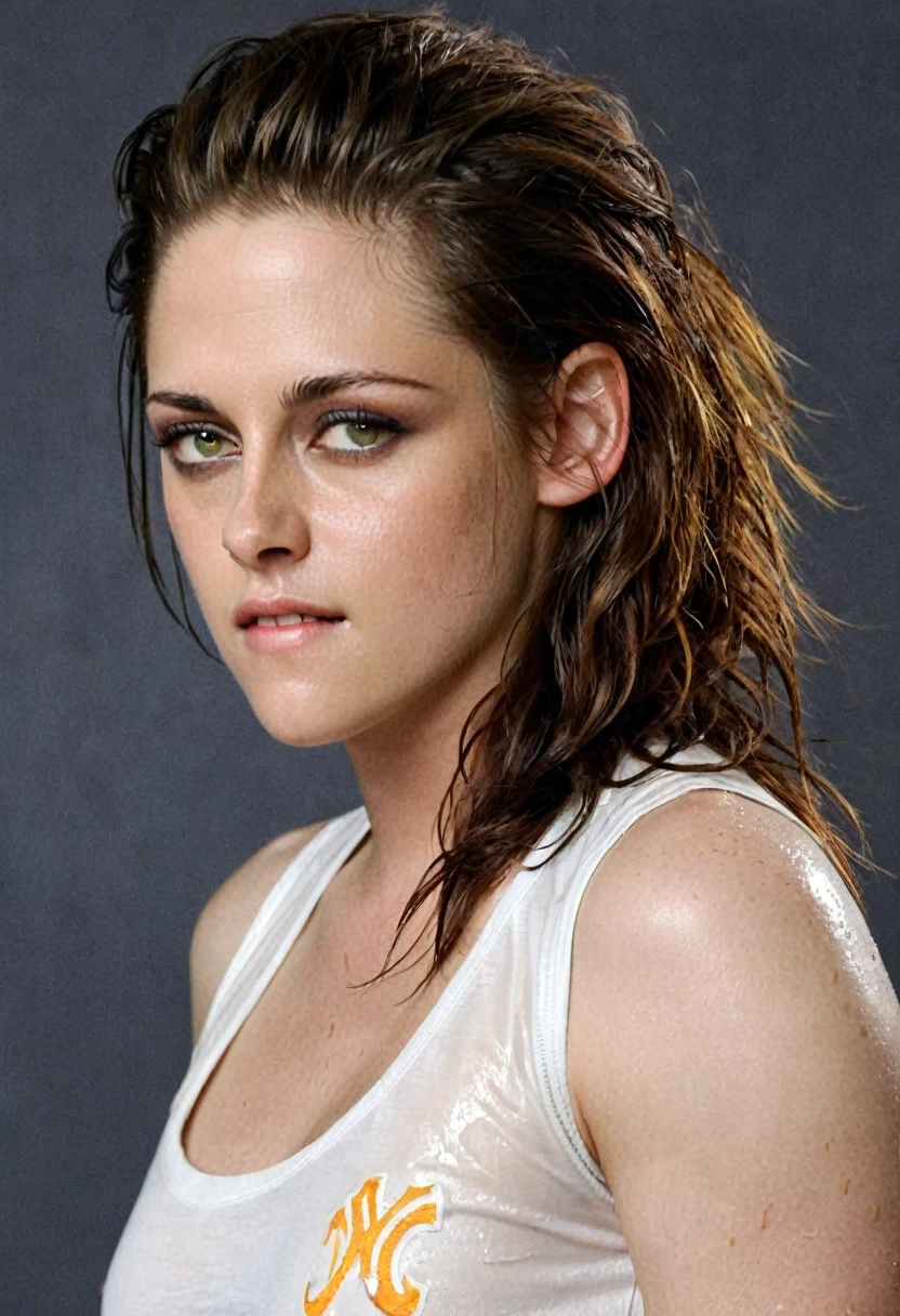  (( high quality  Erotic photograph  ))  (Kristen Stewart , ohwx woman , pale white skin tone , photorealistic ) celebrity erotic photograph , wearing a wet baseball shirt, show her extremely hot entire  body, sexy fleshy biceps , broad shoulders ,tall woman ,  erotic photoshoot  , exhausted look,  wet, shiny sweaty skin ,   erotic lighting , celebrity, female,  woman, hollywood actress,  fleshy muscular woman  , ( perfect anatomy ,natural lights, depth of field, insanely detailed skin texture, hyper detailed features, hyper photorealistic texture  )