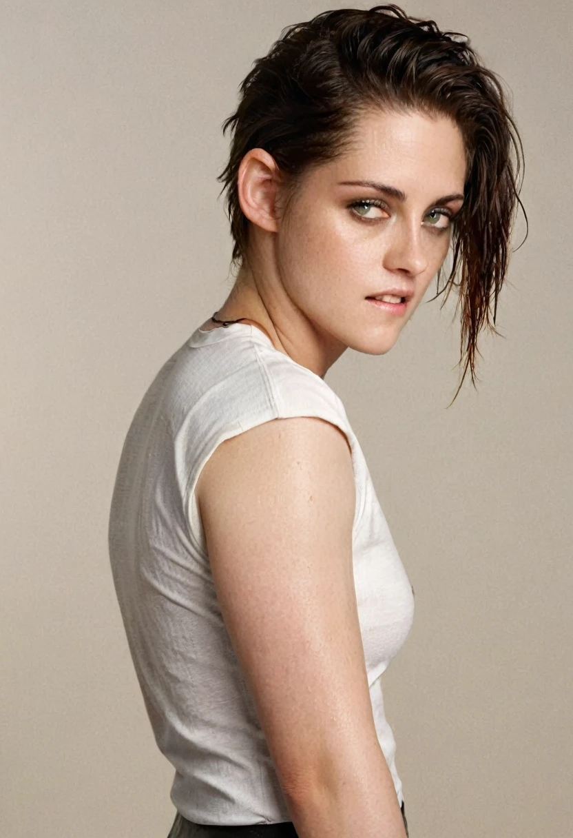  (( high quality  Erotic photograph  ))  (Kristen Stewart , ohwx woman , pale white skin tone , photorealistic ) celebrity erotic photograph , wearing a wet baseball shirt, show her extremely hot entire  body, sexy fleshy biceps , broad shoulders ,tall woman ,  erotic photoshoot  , exhausted look,  wet, shiny sweaty skin ,   erotic lighting , celebrity, female,  woman, hollywood actress,  fleshy muscular woman  , ( perfect anatomy ,natural lights, depth of field, insanely detailed skin texture, hyper detailed features, hyper photorealistic texture  )