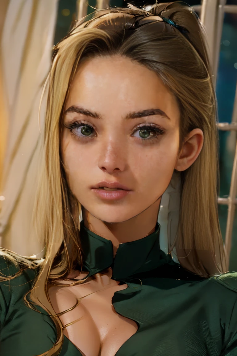 African American, light skin, medium closeup, 1girl, solo, natural, medium breasts, cleavage, wide hips, fit stomach,
long detailed eyelashes, (detailed eyes), full lips, (detailed skin texture:1.1), (minimum hair, realistic hair:1.2),
HAIR: (blonde hair, ponytail:1.1),
CLOTHING: (green dress), BREAK;
LOCATION: balcony, night city,
EXPRESSION: (looking at viewer), passionate look,
soft lighting, depth of field, (photorealistic), Ultra High Definition, Raw Photo,