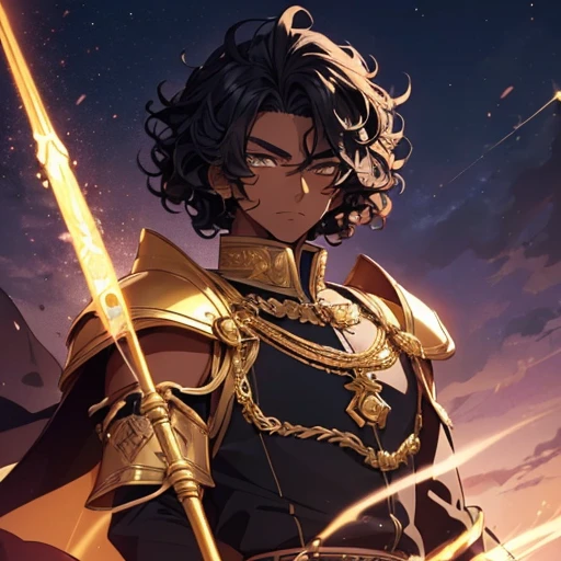 (Boy:1.2),(male gender:1.2,(Anime 2D:1.2) (imperial clothing:1.1) (dark skin:1.2) (curly hair:1.2) (golden boots:1.1) (mystical eyes:1.1) (regal pose:1.1) (detailed background:1.1) (majestic:1.2) (confident:1.1) (imperial setting:1.1) (serious expression:1.1) (determined:1.1) (slight smile:1.0) (thick eyebrows:1.1)