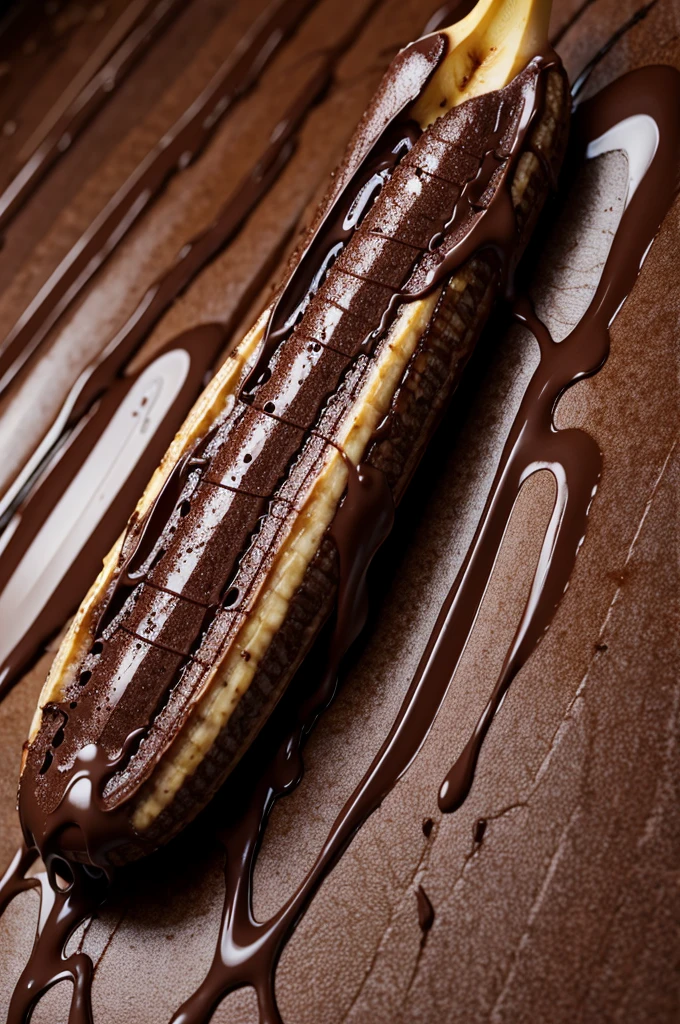 chocolate covered banana. 4K resolution captures every detail