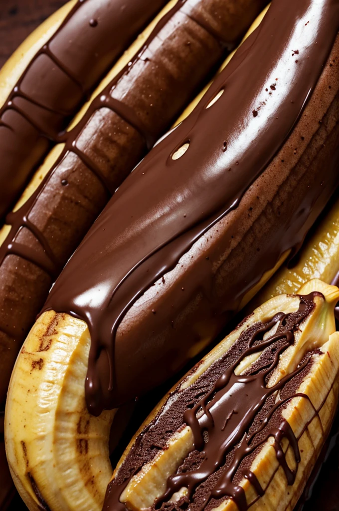 chocolate covered banana. 4K resolution captures every detail