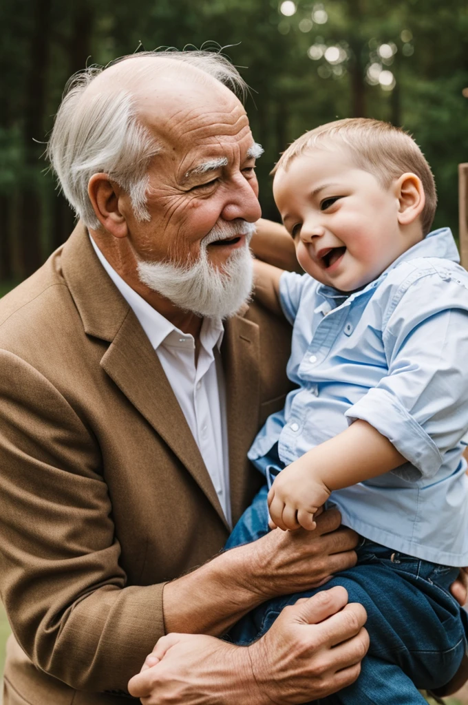 Create a grandpa image with a big oene