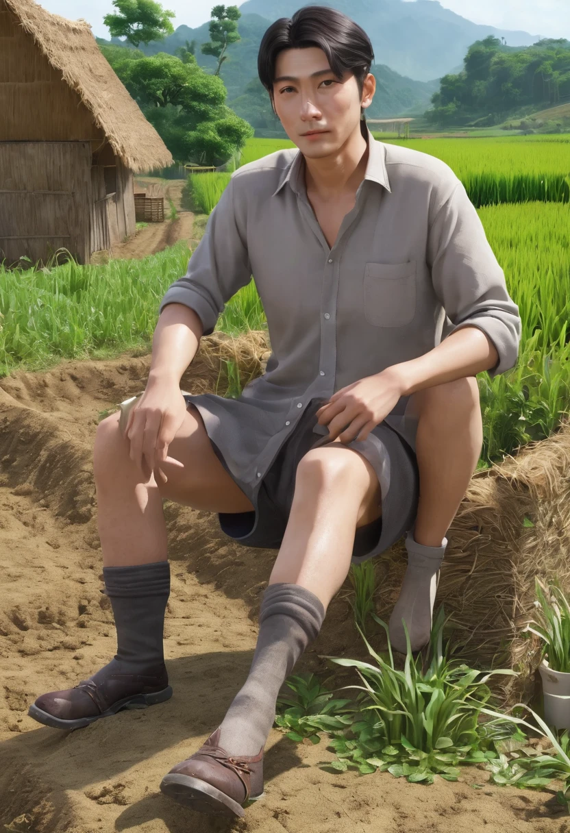 Men boys, Farmers; sitting no pau; grimy; flaccid penis; enjoying; semem; Realism; anal sex; hight quality; 8k