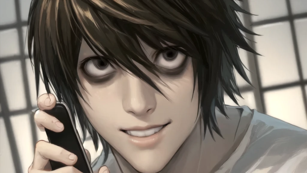 1 boy, man, perfect anatomy, mesmerizing black eyes, 8k resolution, (one person), (realism: 1.2), (masterpiece: 1.2), (cowboy frame: 1.2), dark romantic lighting, (high detail: 1.2), (detailed face: 1.2), (gradients), bright detailed eyes, (natural light: 1.2), solo, indoors, perfect lighting, perfect facial features, perfect angle, perfectly drawn eyes, man, smile, skinny, holds the phone in his hand