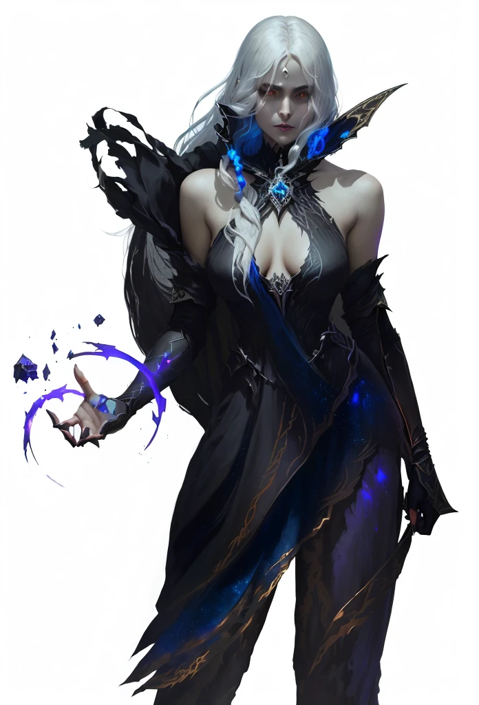 a close up of a woman with a dress, dark sorceress full view, dark sorceress fullbody pose, trendin on artstation, necromancer sorceress, dark witch character, perfect drow, human :: sorceress, alexandra fomina artstation, painted in the style arcane, pretty face, nice face, sexy, moon high elf,