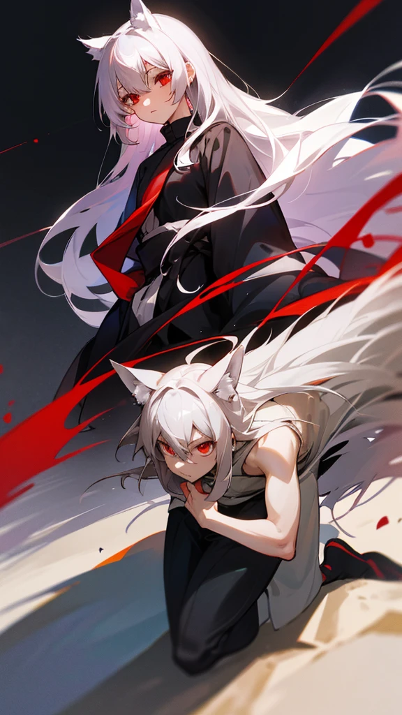 Highest quality I have long hair Gray Hair Sand Wolf Shiroko Red eyes I don't have anything Odd Eye