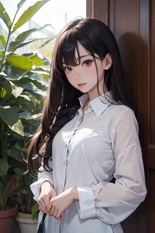 Highest quality、masterpiece、High sensitivity、High resolution、Detailed Description、Slender women、Glassey clothes were taken off、Frightened expression、