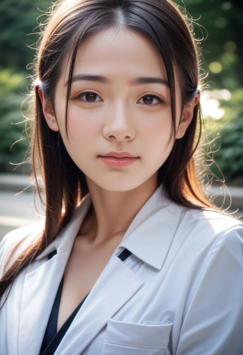 8k, raw photo, best quality, masterpiece, realistic, photo realistic, clear, professional lighting, beautiful face, best quality,ultra high res, realistic japanese beautiful, Super detailed, 1girl, outdoor, direct lighting