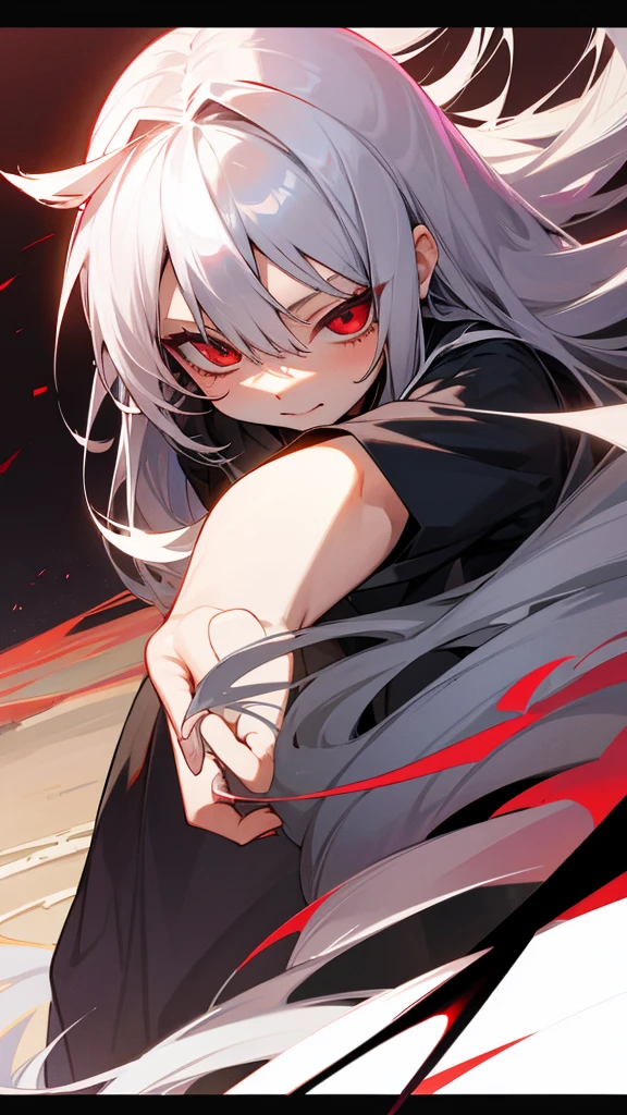 Highest quality　I have long hair　Gray Hair　Sand Wolf Shiroko　Red eyes　I don't have anything　Odd Eye　　　