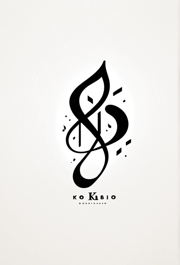 an elegant logo for a music company logo inspired by music and instruments Logos with image of musical notes The theme is,
 the initials KB.

 Bronze and black designs Very cool Elegant design Chic and modern design White background