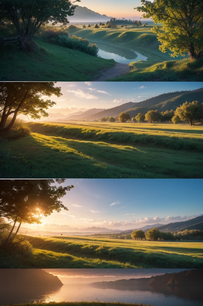 Create a picture of nature in the morning 