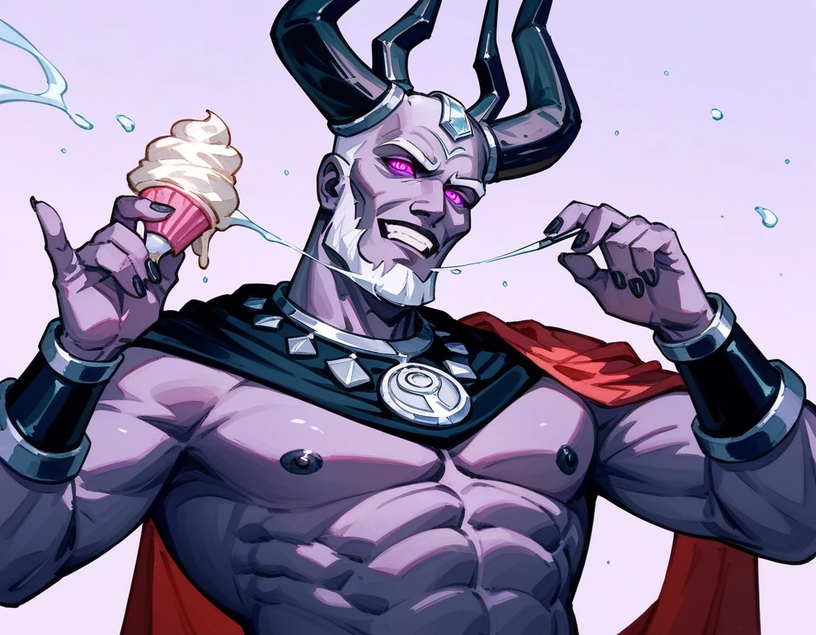 (score_9,score_8_up,score_7_up,score_6_up,score_5_up,score_4_up) Hypnotic splash whipped cream in ornamental watercolor art style, Lord Beerus