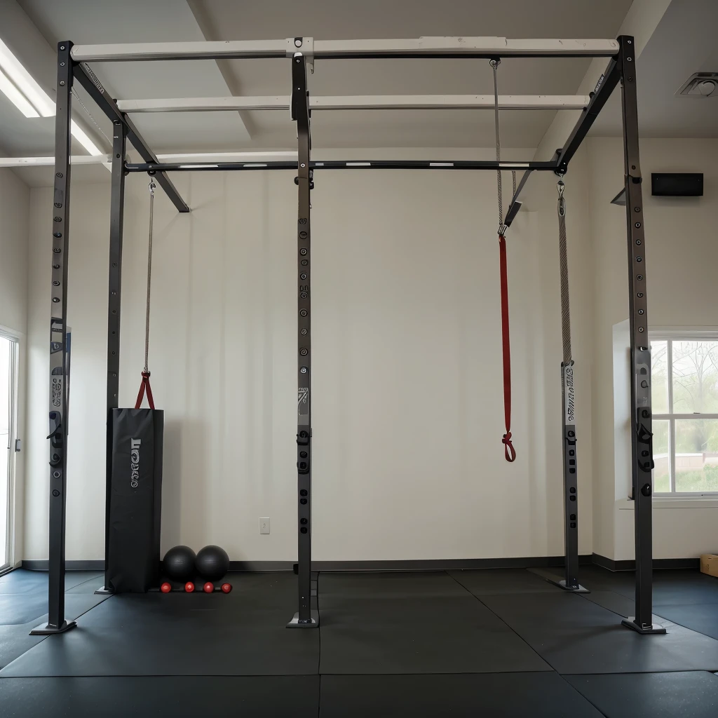 Gym background with a pull up station and no people